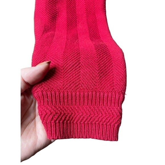 Ralph Lauren Chaps Vintage Sweater Mens Large Red Crest Herringbone Hand Framed - Picture 7 of 9